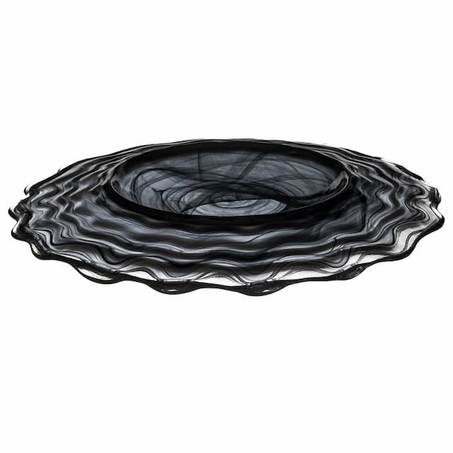 Тарелка ARDACAM Osho ARD 2457.43 d 27 см h 2 см (стекло, цвет / декор бело-черный)