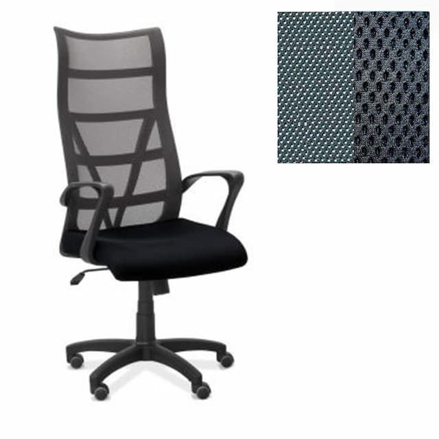 Офисное кресло Юнитекс Топ сетка/ткань TW серая/черная