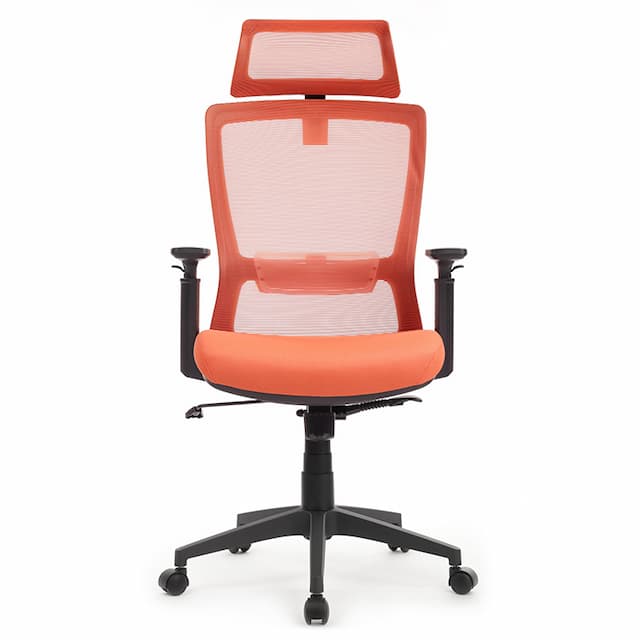 Кресло RV DESIGN Line W-202AC чёрный пластик/оранжевая сетка