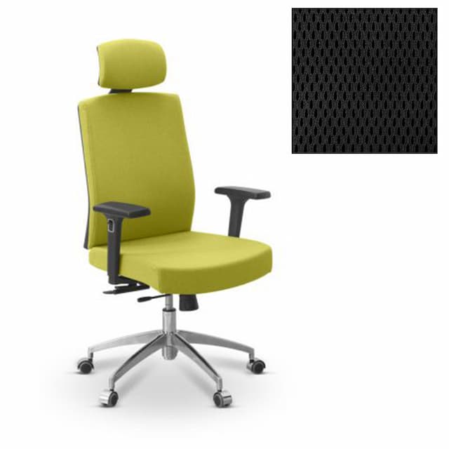 Офисное кресло для персонала Юнитекс Alfa X/SL/3D/H ткань ткань TW черная