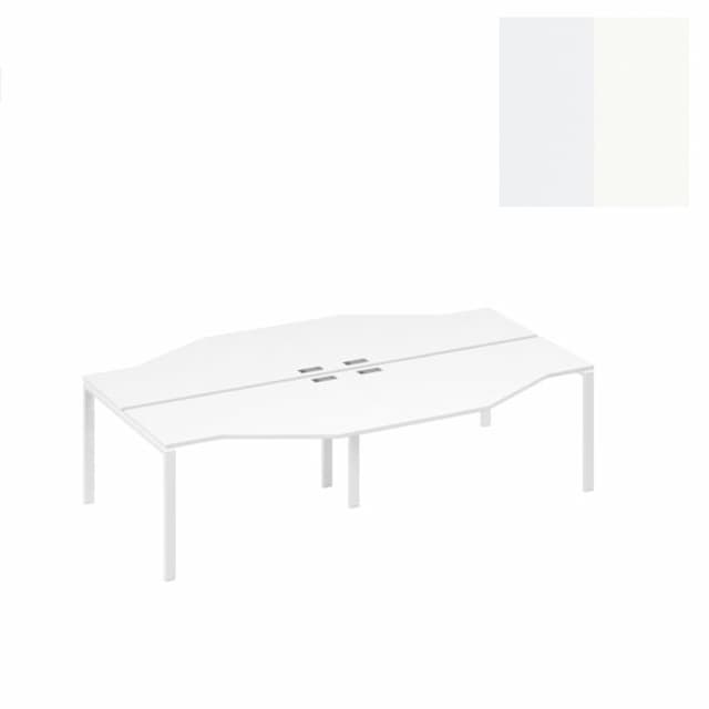 Рабочая станция каркас Юнитекс А4 UNO столы Техно А4 Б1 187-2 БП (4х140) эргономичные (280x184x75) белый премиум/металлокаркас белый