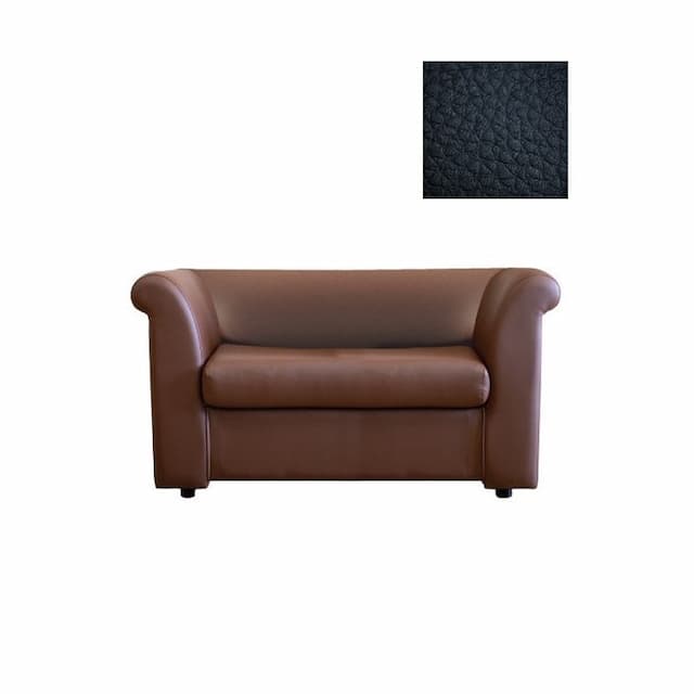 Диван 2-х местный Юнитекс ПАРЛАМЕНТ МД2.05.3. -н. Ч искусственная кожа / черная